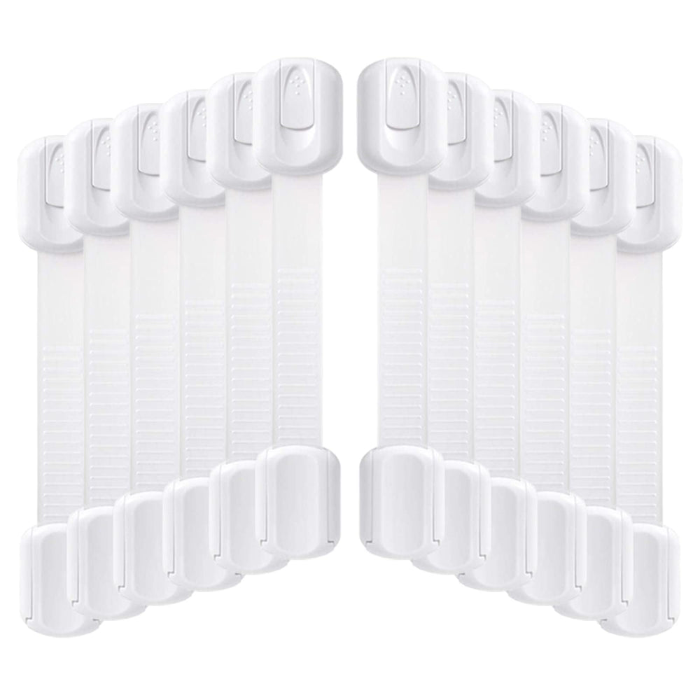 Socub 12-pack straps for quick babyproofing of cabinets.