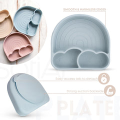 SofiAl adjustable bib catching drips to keep outfits clean.