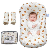 Sofoliana Baby Lounger with breathable muslin cover for comfortable supervised time.