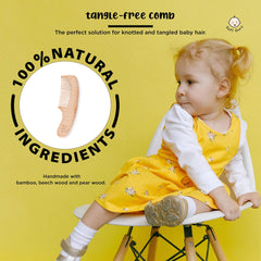 Soft Guru infant comb closeup showing fine teeth for tangle-free styling