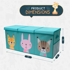 SoftOwl toy storage organizer extended dimensions shows generous space for books and plush toys.