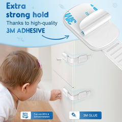 SOGUDE refrigerator lock with 3M adhesive provides safe containment without drilling