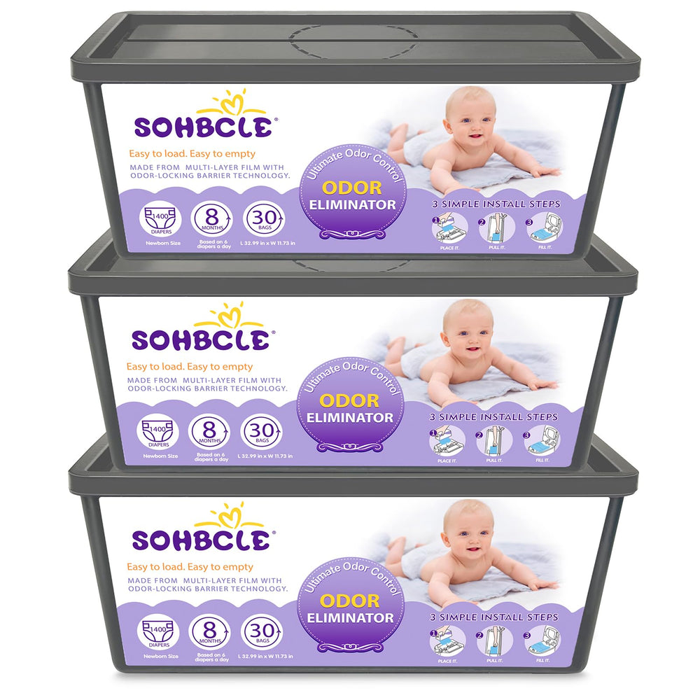 SOHBCLE refills demonstrate Genie compatibility for easy bag changes and odor containment.