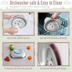 Solavine bear-suction-plate stainless-steel body offers durability and easy cleaning.