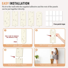 Soleim growth chart wall installation shows easy, secure mounting.