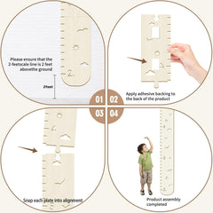 soleim wooden growth chart easy installation with wall marks and tape for secure mounting