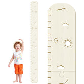 soleim wooden growth chart hollow sun wall shows warm nursery decor and growth tracking