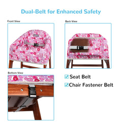 Solfres high chair cover protects chairs from stains during meals.