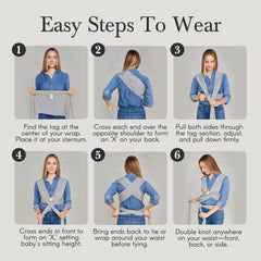 Solly Baby Wrap universal fit design shown on wearers of various sizes