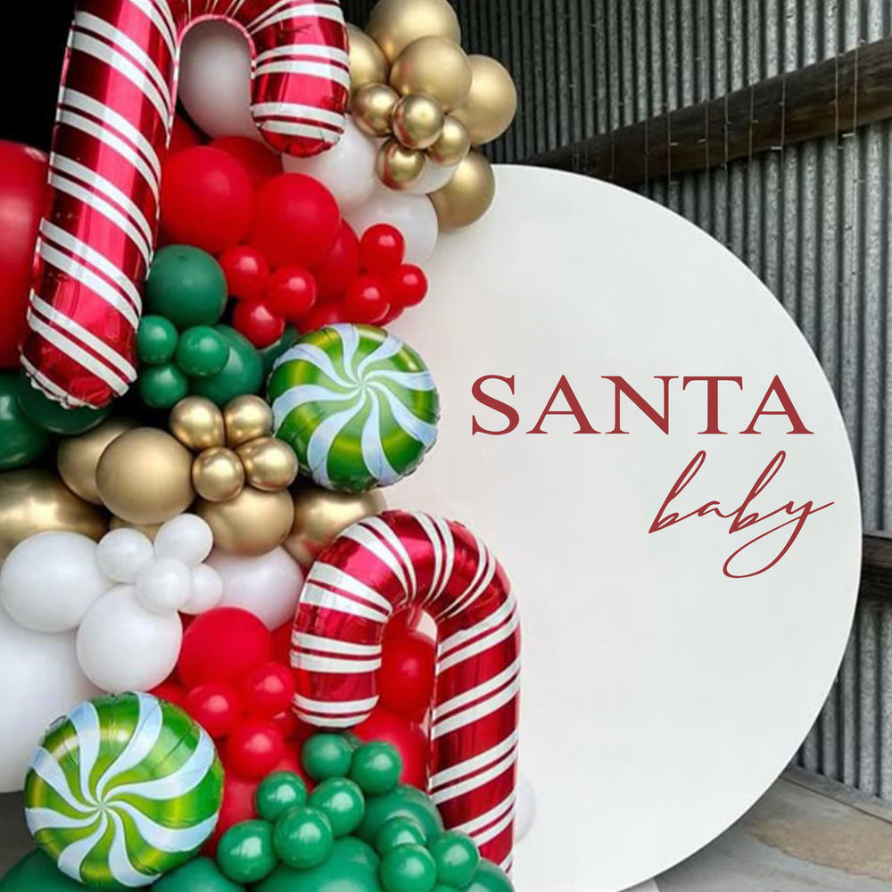 SOLUXIKA Santa Baby decal on wall creates a festive backdrop for holiday gatherings.