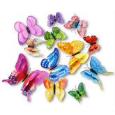 Somotersea 3D butterfly wall decor setup shows assorted sizes for dynamic party backdrop.