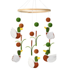 Sonwyoung mallard duck mobile in nursery—soothing crib centerpiece for baby's visual interest