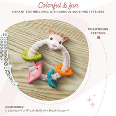 Sophie la girafe teething colorings colorful shapes stimulate visual interest during playtime