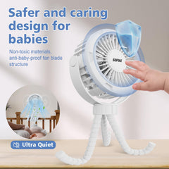 SOPOKE's brushless motor provides strong wind with low noise for quiet naps.