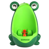 Soraco Cute Frog Potty Urinal in green helps toddlers practice independent pottying with a playful design.