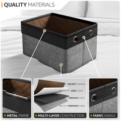 Sorbus closet organization bin used for clothes storage in a closet.