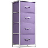 Sorbus dresser storage tower purple wood-top shows compact bedroom storage for small spaces.