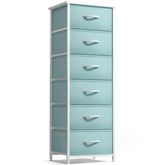 Sorbus fabric dresser aqua open drawer for quick clothing access