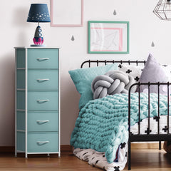 Sorbus fabric dresser aqua five fabric drawers for kid's clothing and accessories