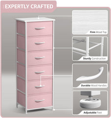 Sorbus Fabric Dresser drawers close-up highlighting spacious storage for bedtime essentials.