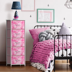 Sorbus fabric dresser drawers open demonstrates easy access for toys, clothes, and everyday items.