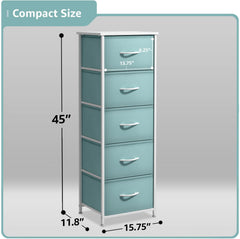 Sorbus fabric dresser aqua foldable drawers for compact closet storage