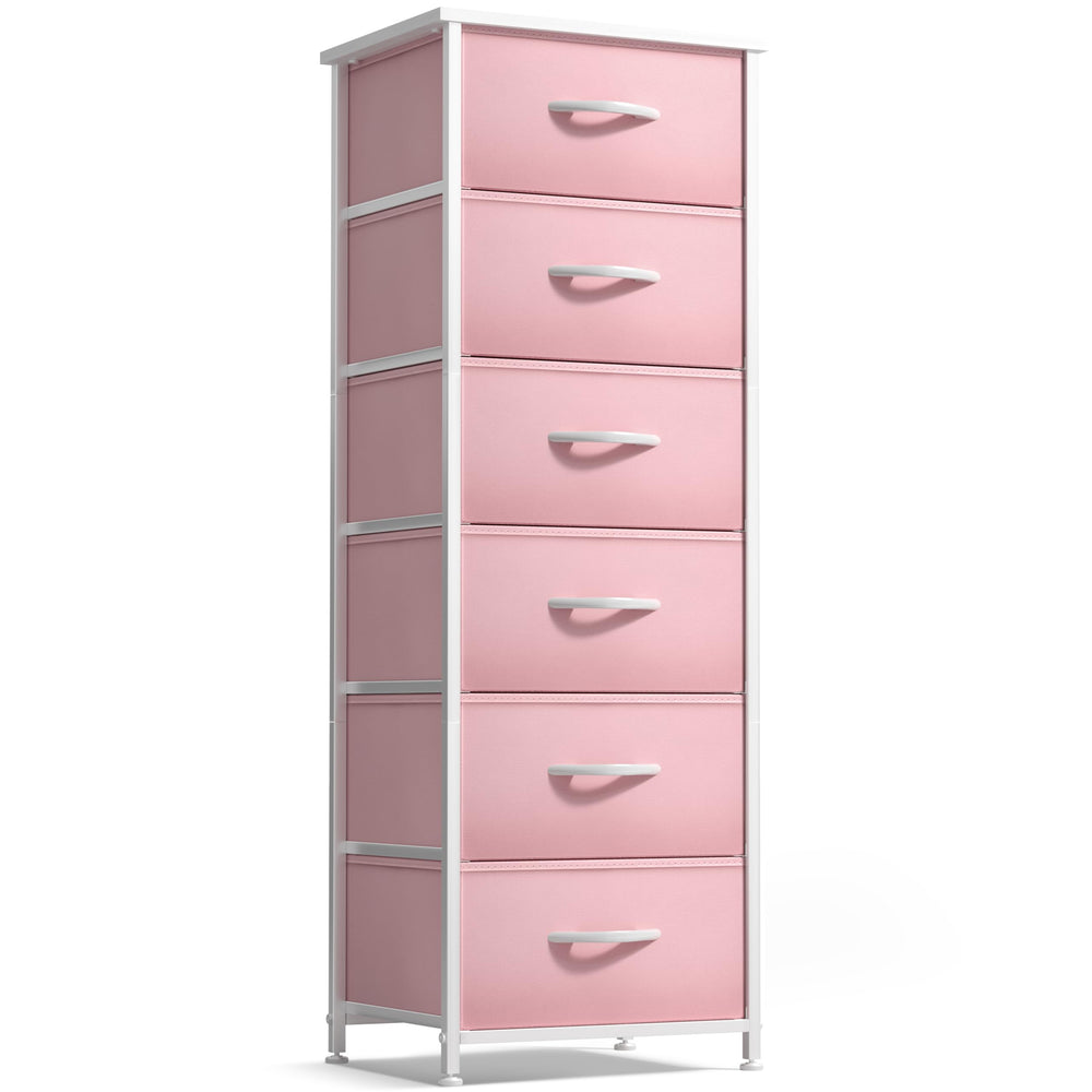 Sorbus Fabric Dresser front view with six fabric drawers for kid's clothing organization.