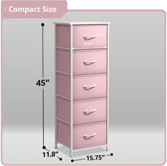 Sorbus fabric dresser in nursery helps reduce clutter and keep essentials accessible.