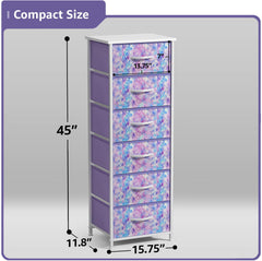 Sorbus fabric dresser tie-dye purple drawer-open demonstrating easy access and deep storage.