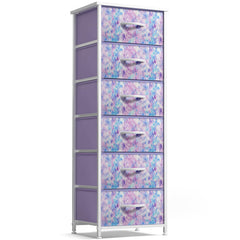 Sorbus fabric dresser tie-dye purple front view showing organized kids' clothes storage.