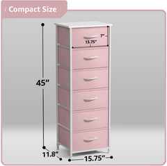 Sorbus Fabric Dresser wood top surface that's waterproof and easy to clean.