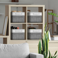 Sorbus fabric storage bins with handles for easy transport between rooms.