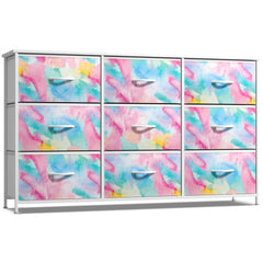 Sorbus Kids Dresser 9-drawer top view shows organized clothing storage.