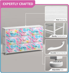 Sorbus Kids Dresser steel frame showcases durable structure for kids' room organization.