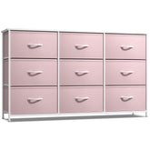 Sorbus Kids Dresser with wood top displaying books and decor for an organized bedside setup