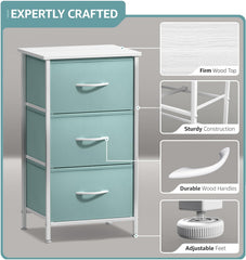 Sorbus nightstand removable fabric drawers for easy decluttering and flexible storage.