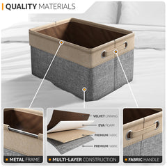 Sorbus premium storage cubes close-up texture highlighting soft cotton and jute fabric for durable storage