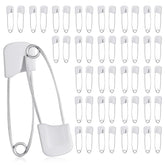 Sorcristy 50pcs safety pins white packaging for easy organization and quick fixes