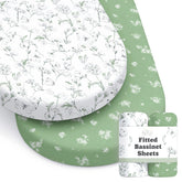 Sorrel + Fern butterfly garden pattern on buttery-soft cotton blend bassinet sheets