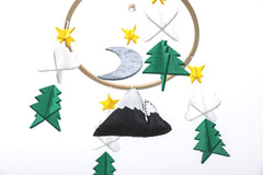 Sorrel + Fern Starry Woodland Night Mobile 3-D design adds visual intrigue for baby.