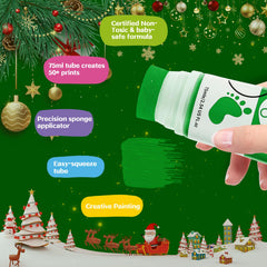 Sortnic green footprint tube makes precise baby footprints easy for keepsake albums.