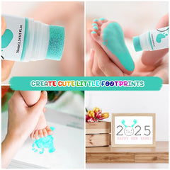 Sortnic mint-green baby footprint ink for lasting memories.