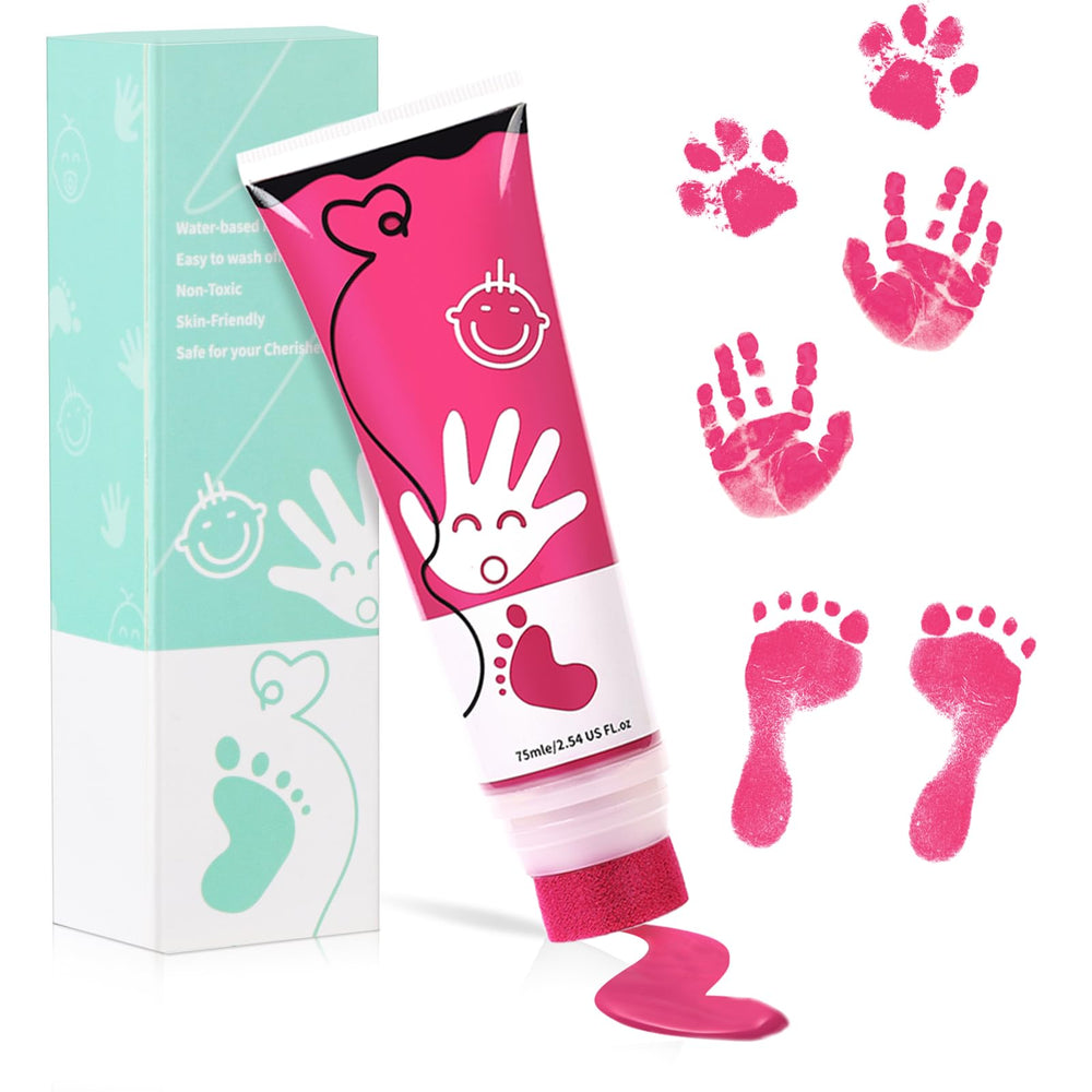Sortnic pink baby handprint ink tube for lasting keepsake memories.