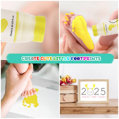 Sortnic Yellow Baby Footprint Paint capturing small feet for memory