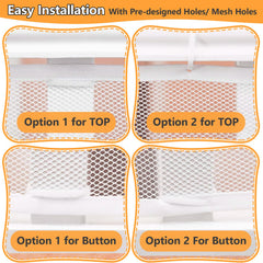 South to East netting closeup mesh highlights fine weave that prevents finger slips.