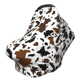 Sozzjile brown cow print car seat cover with fold-friendly design for on-the-go protection.
