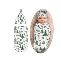 Sozzjile cute deer swaddle blanket shown in soft cozy fabric for newborn comfort.