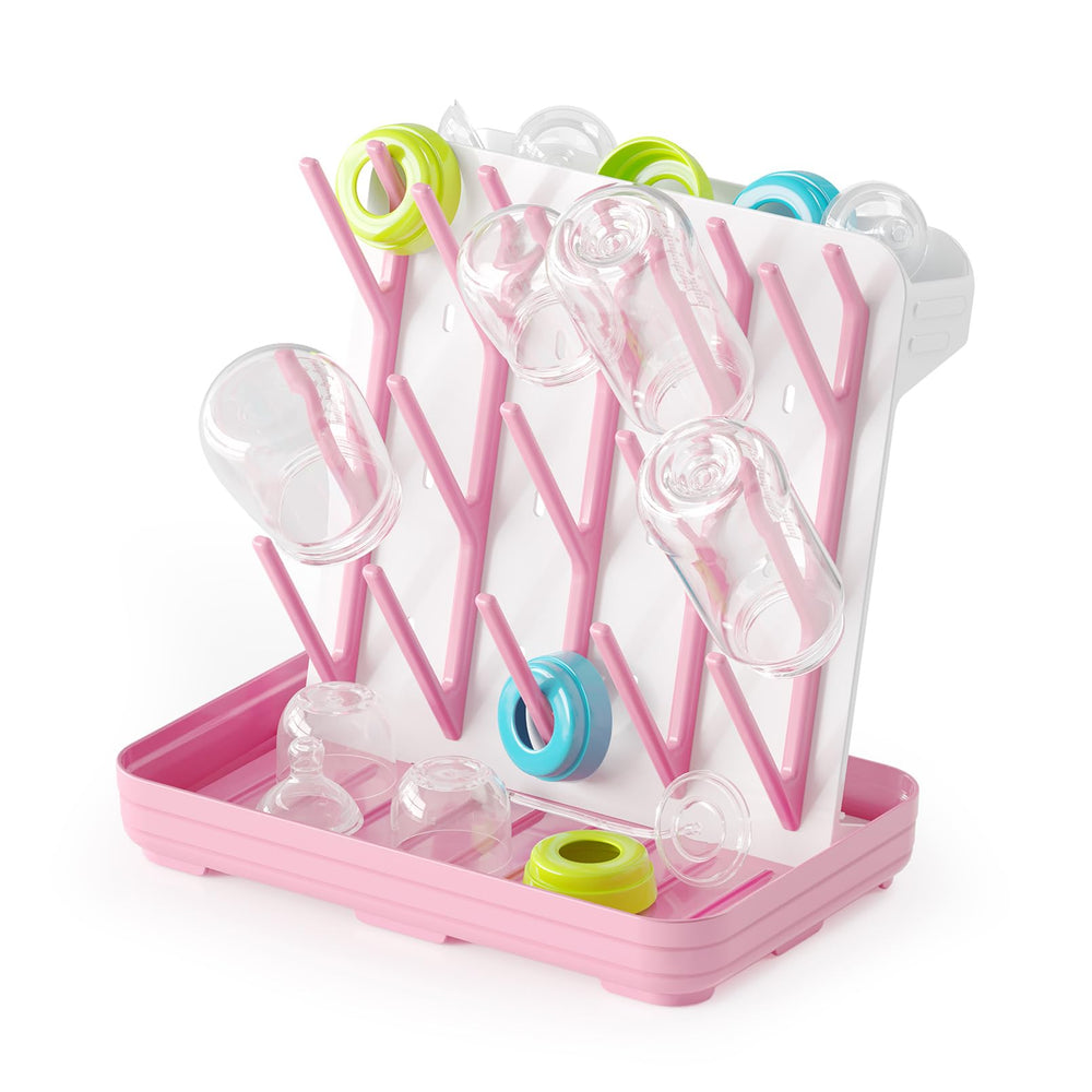 SpaceAid baby bottle drying rack with 20 hooks keeps bottles neatly organized and air-dried