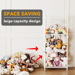 SpaceAid open cage view shows easy access to plush toys for tidy cleanup