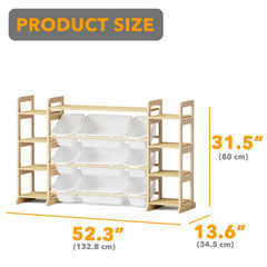 SpaceAid toy storage organizer side view showing durable pine construction